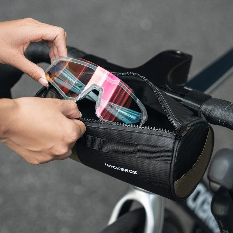 ROCKBROS W007 Bicycle Handlebar Hanging Bag Polyester+PU Bike Front Cylinder Bag ROCKBROS W007 Bicycle Handlebar Hanging Bag Polyester+PU Bike Front Cylinder Bag